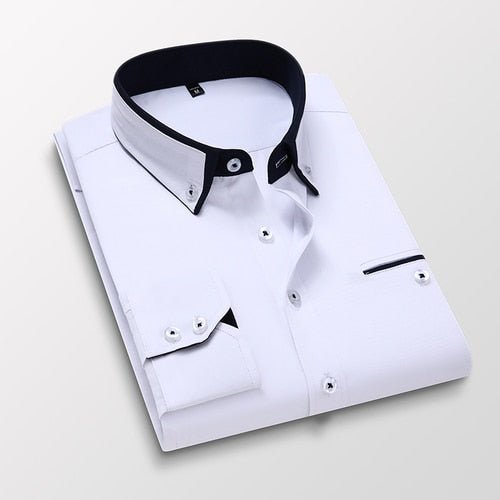 Carino Men's Dress Shirt - Zekro Market - Camisa Social Masculina Carino - 14:29White;5:361386Asian M is Eur XS - Carino Men's Dress Shirt